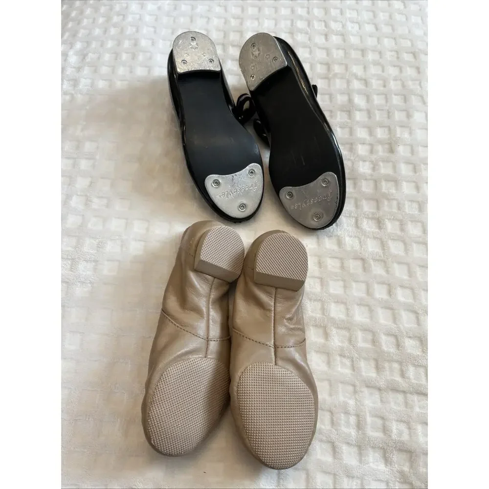 Freestyle‎ Danskin Tap Girls Sz 11 11.5 Adjustable Strap Capezia Jazz Shoes LOT